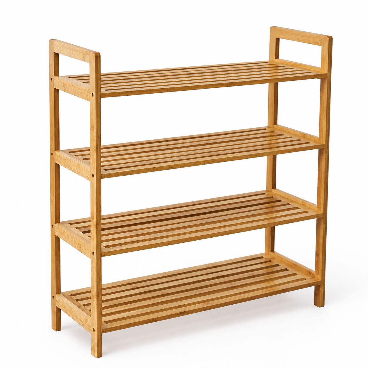 Zynix Natural Bamboo 4-Tier Shoe Rack