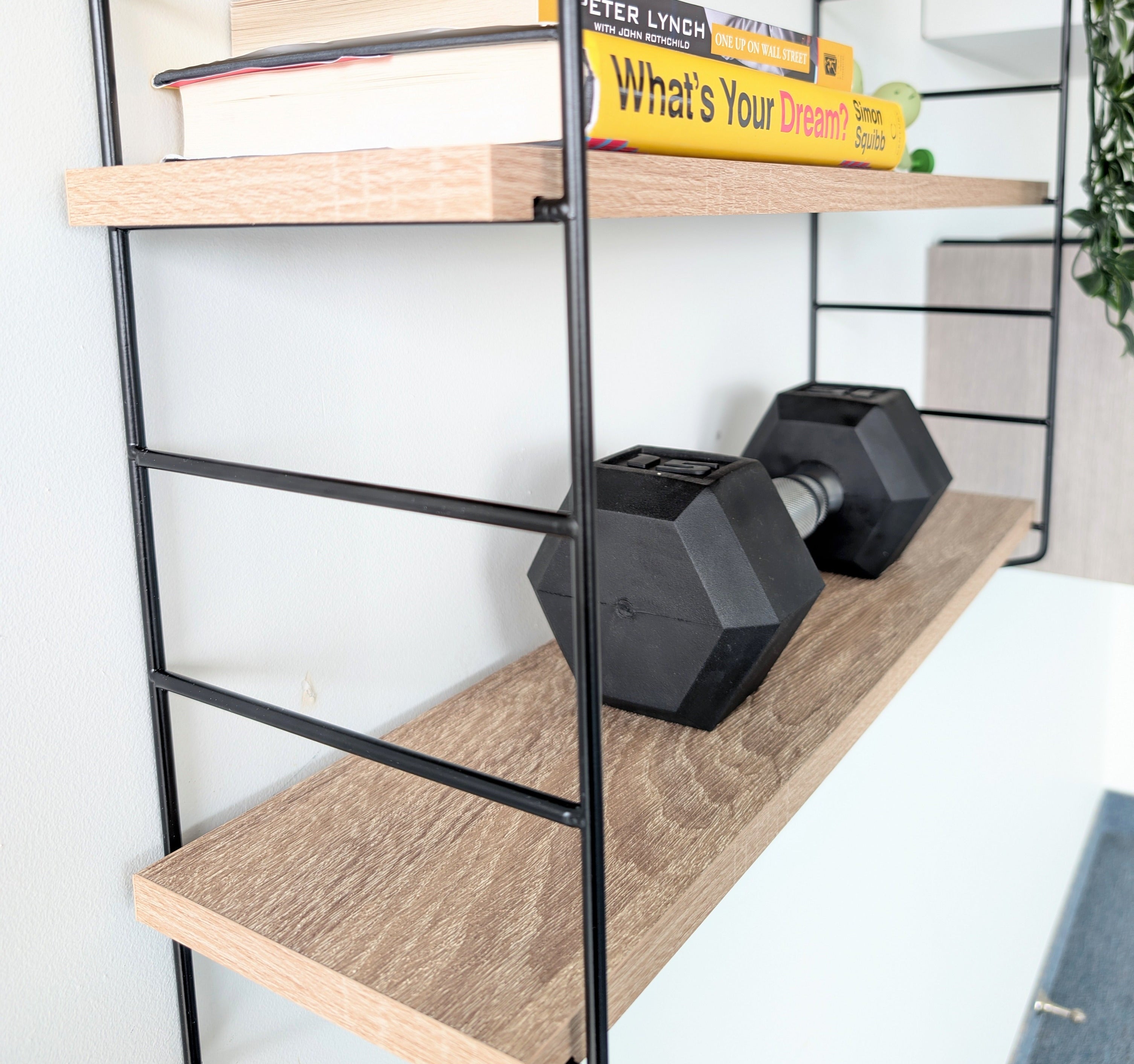 Zynix 3-Tier Wall Shelf | Modern Wood & Metal Design