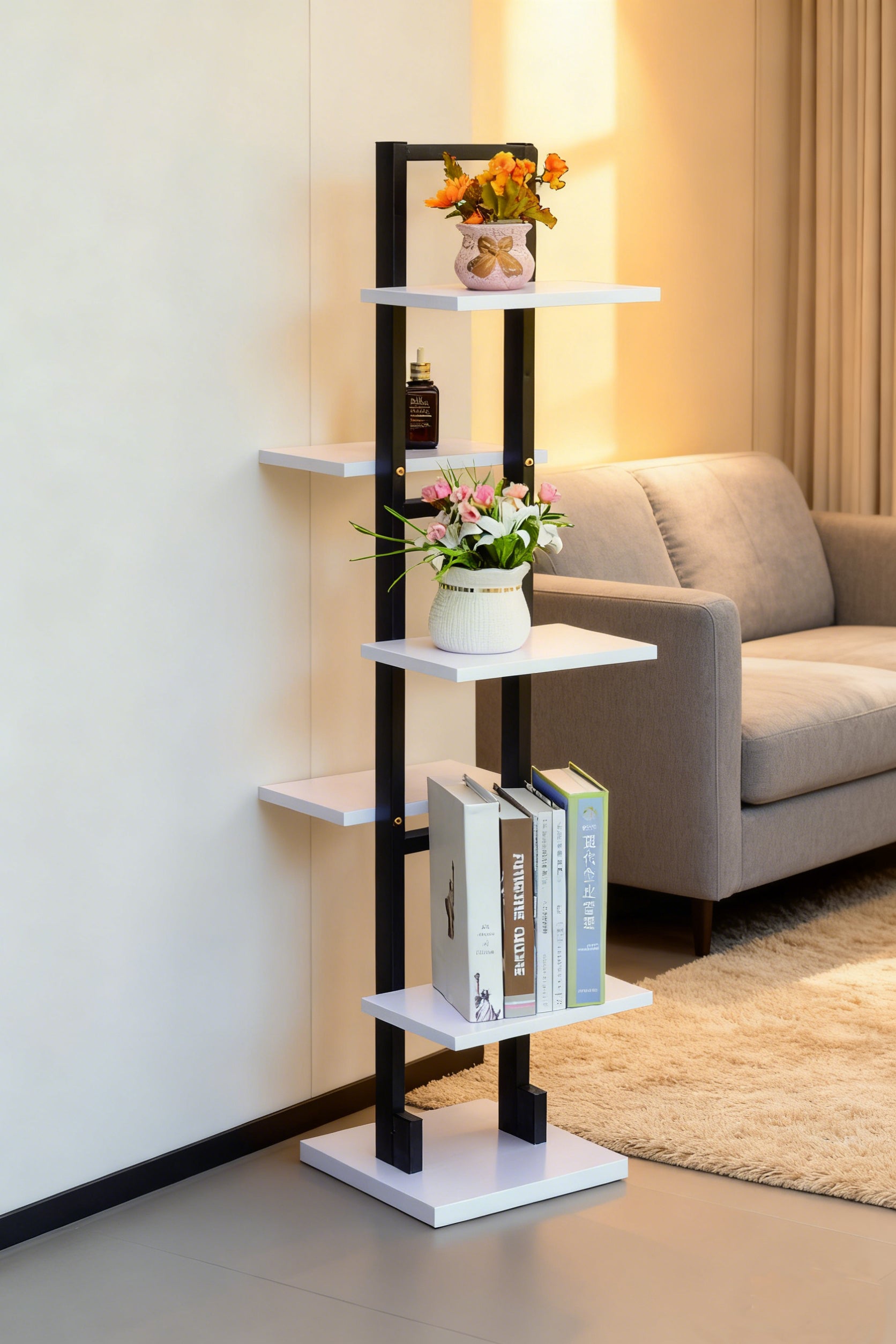 Zynix Modern Standing Shelf – Dual Layout Design