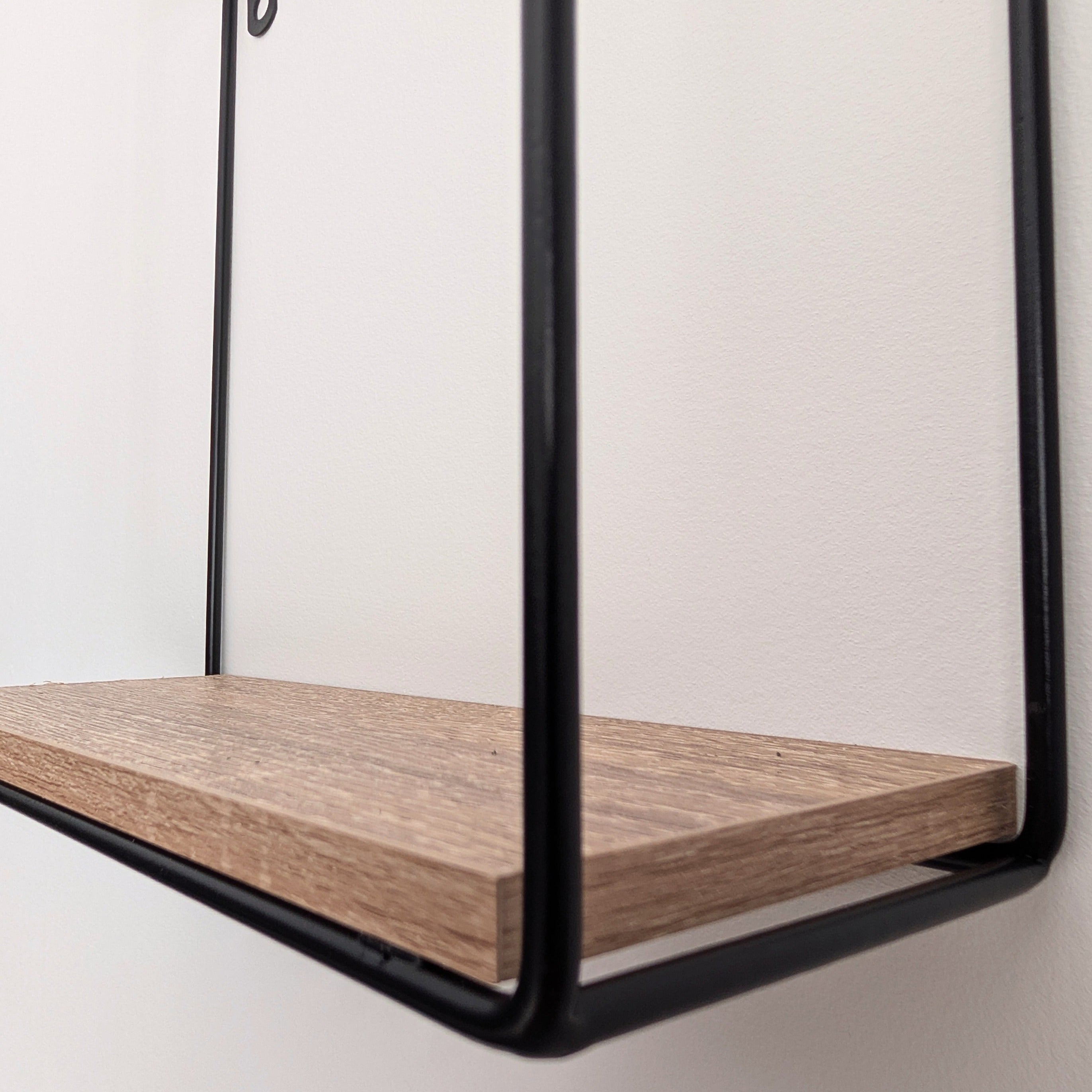 Zynix Wood & Metal Floating Wall Shelf | Square & Rectangular