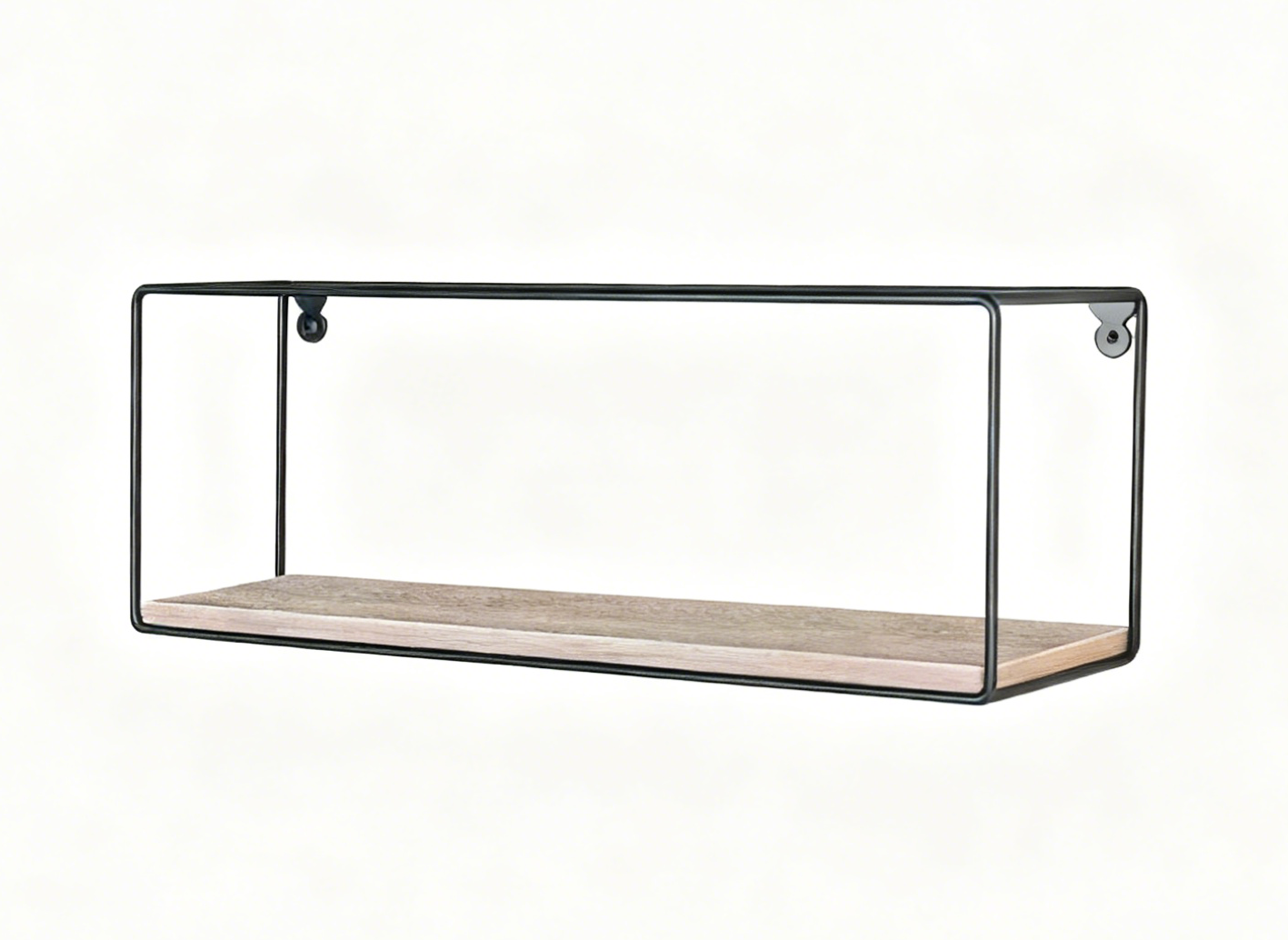 Zynix Rectangular Floating Wall Shelf – Wood & Metal