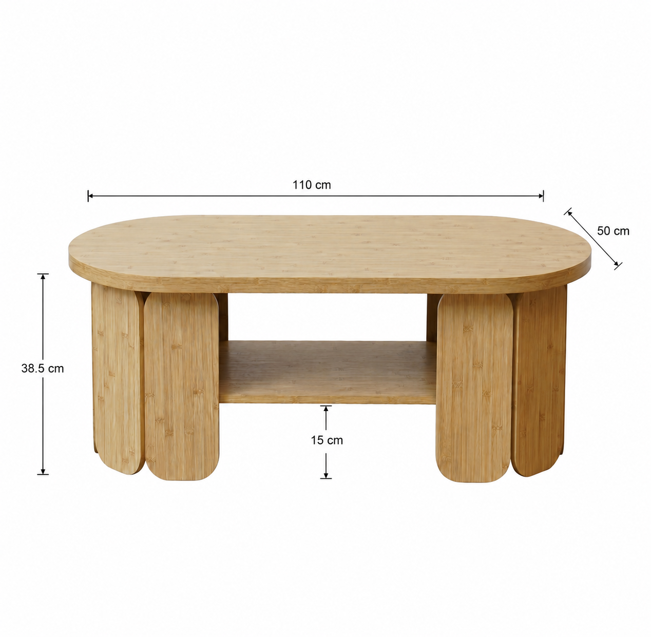 Oval coffee table with dimensions