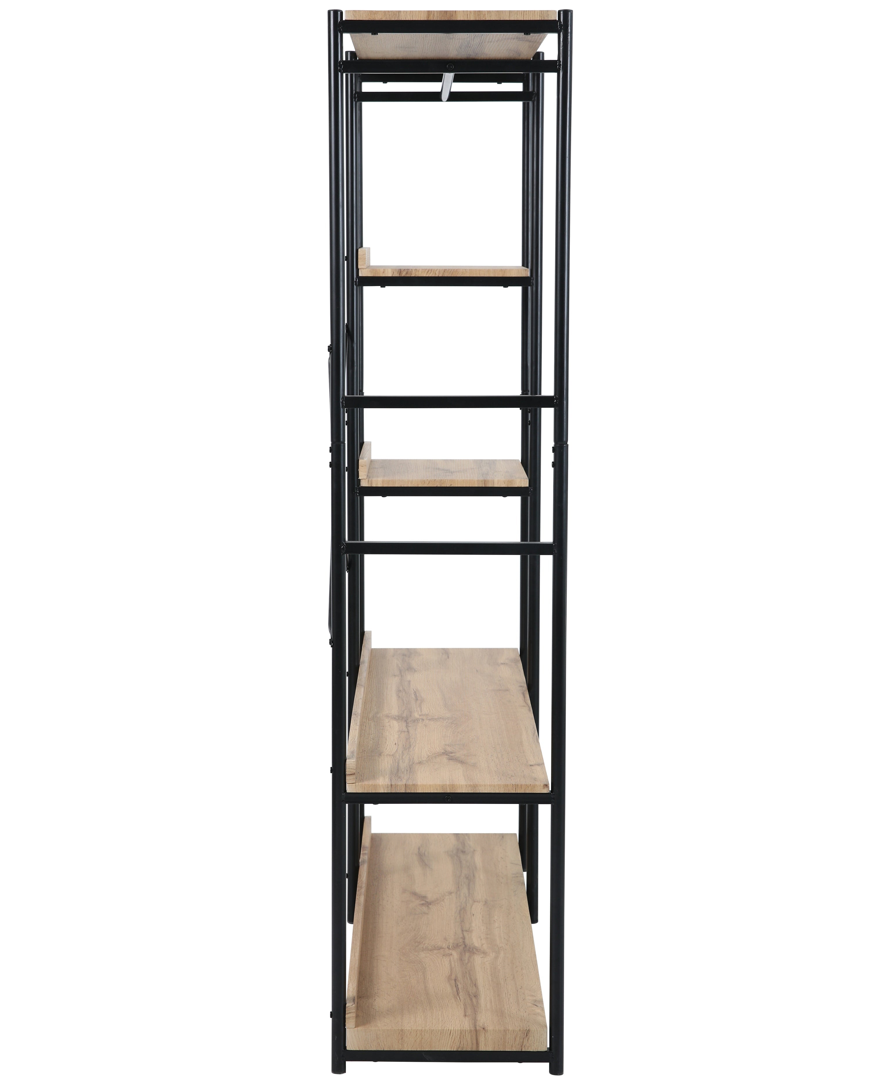 Zynix Light Oak Garment Rack with 4 Shelves