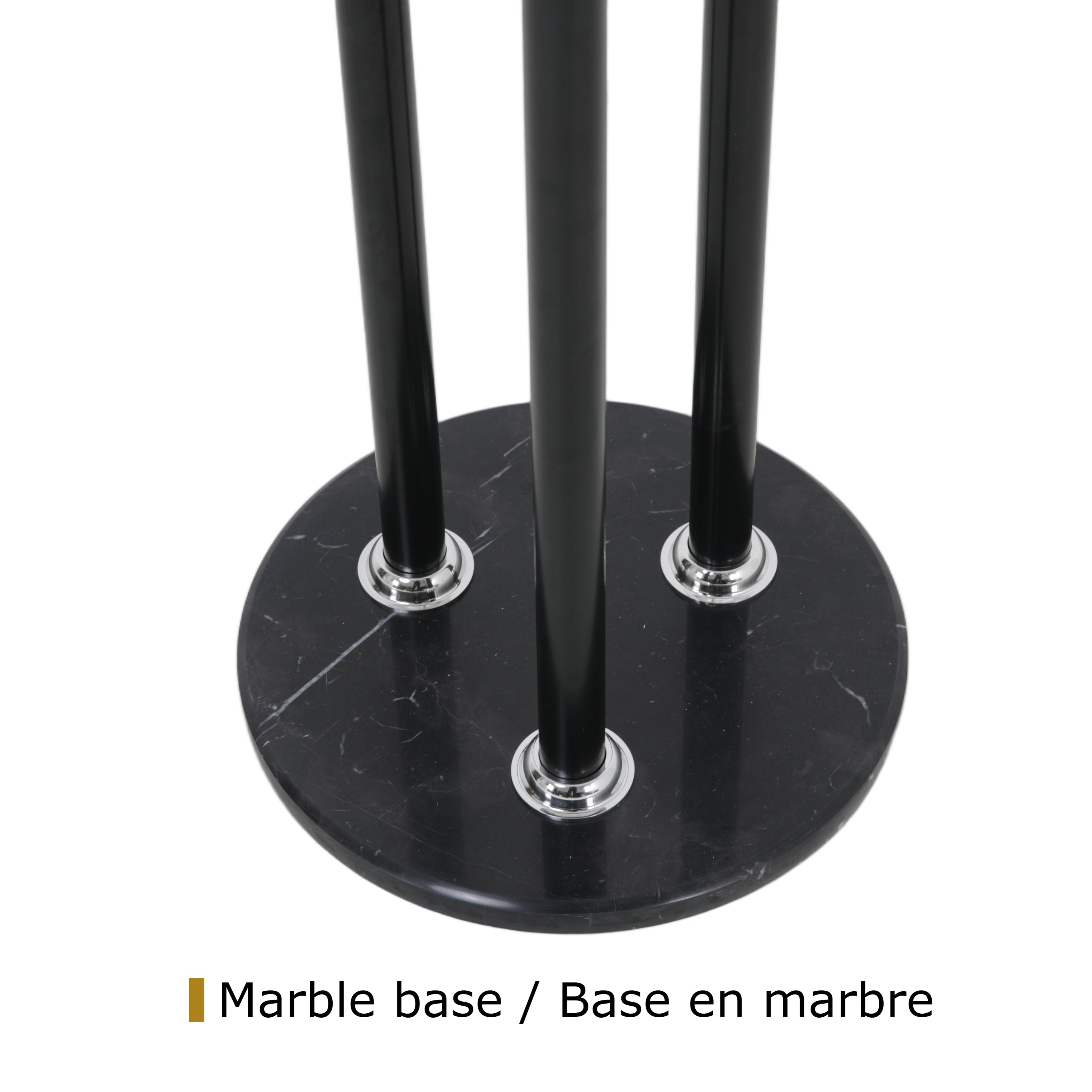 Porte-manteau Zynix sur pied en bois de hêtre avec base en marbre noir