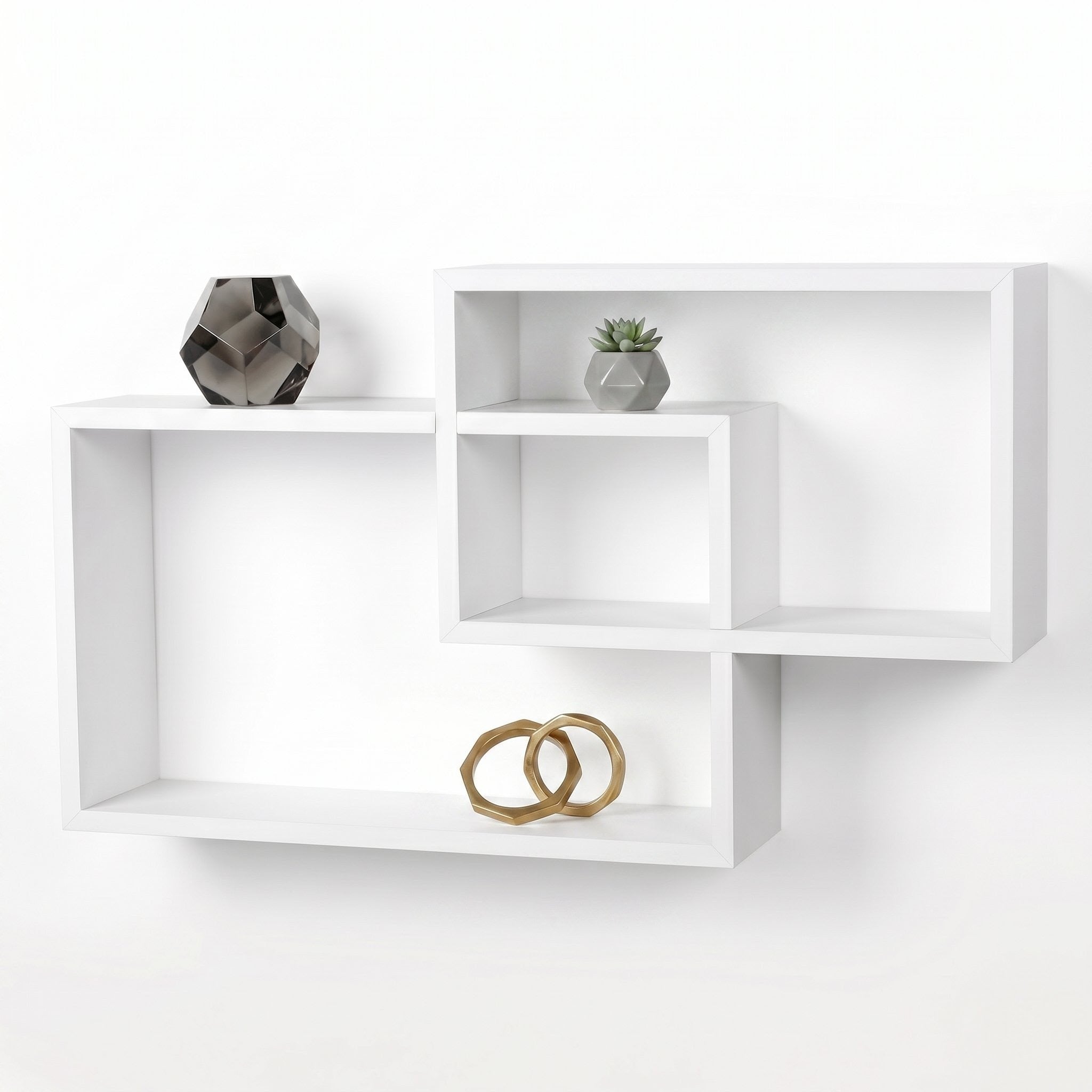 Zynix Interlocking Cube Wall Shelf | Modern Space-Saving Design
