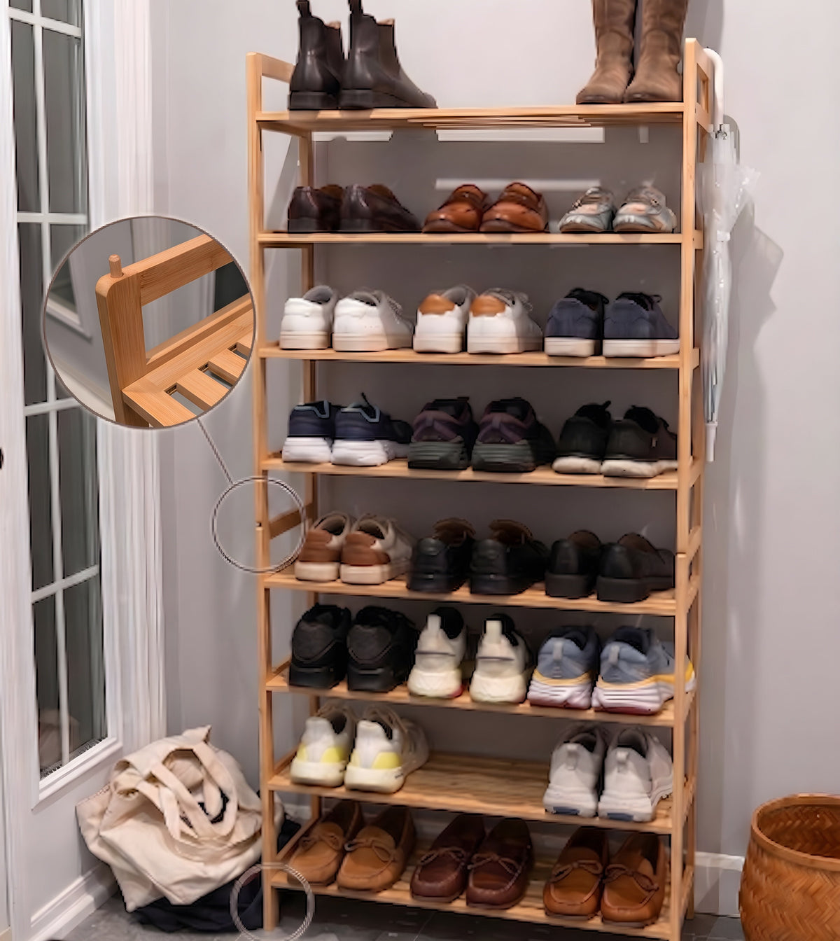 Stackable design 8 tier shoe rack