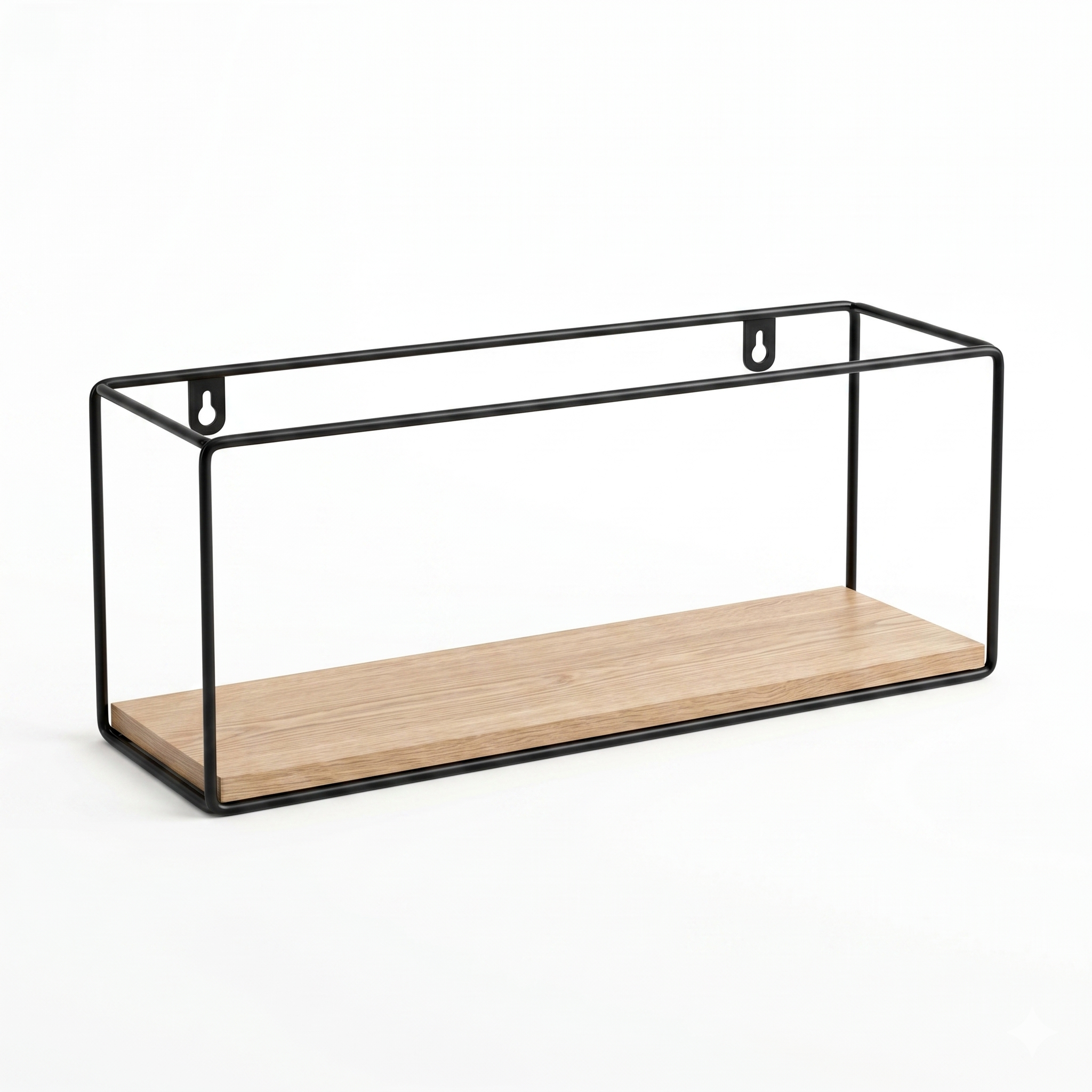 Zynix Rectangular Wall Shelf | Modern Wood & Metal Design