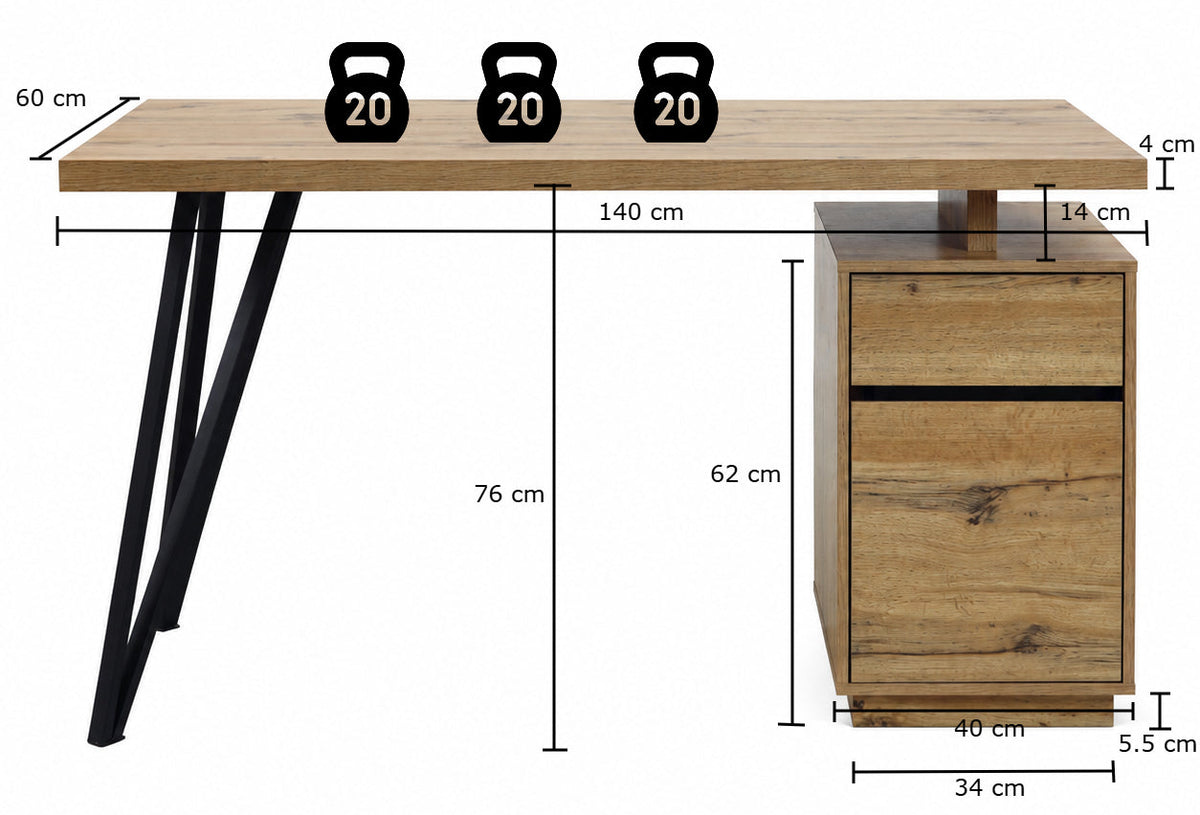 Fixed height desk measurements