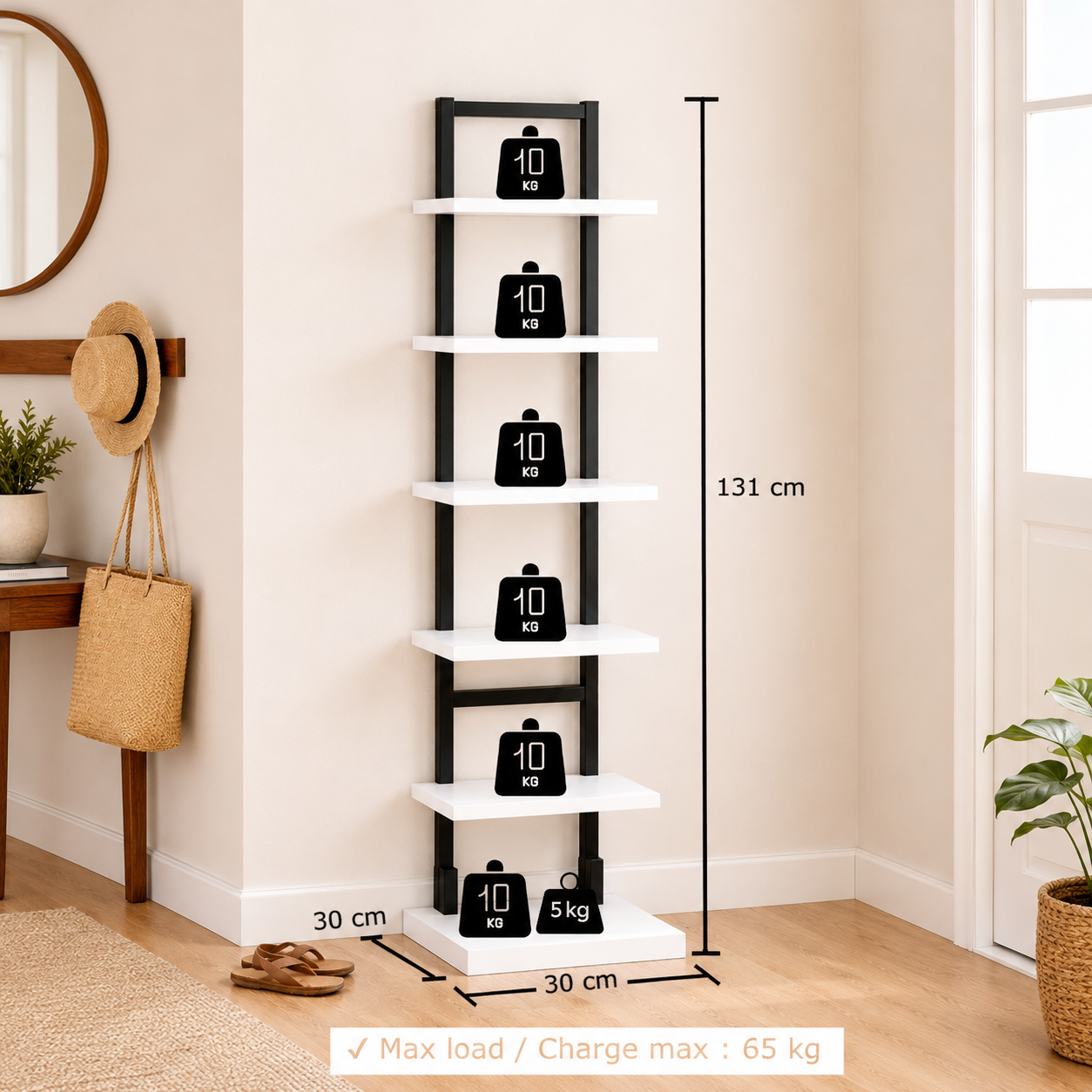 Zynix Dual-Layout Standing Shelf | Modern Space-Saving Design