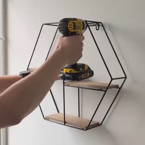 Installation video of hexagon wall shelf